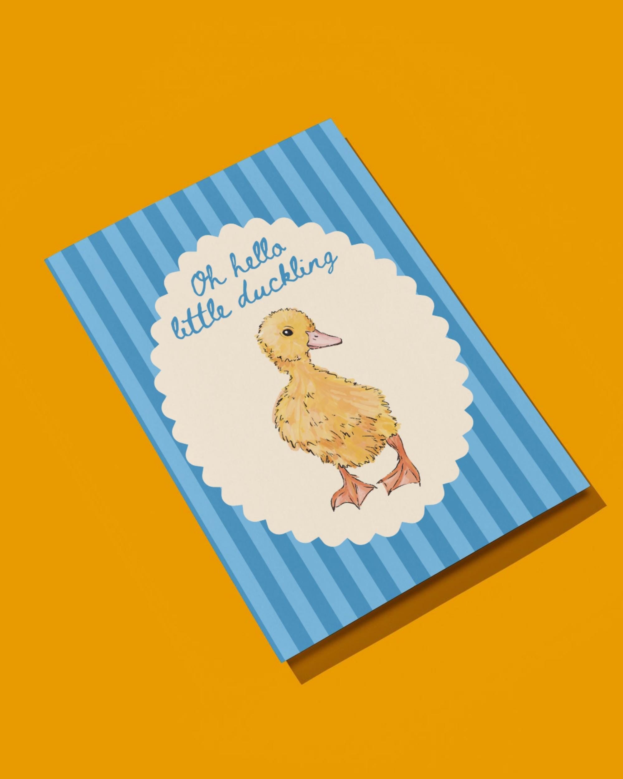 Oh Hello Little Duckling - Baby Boy Card