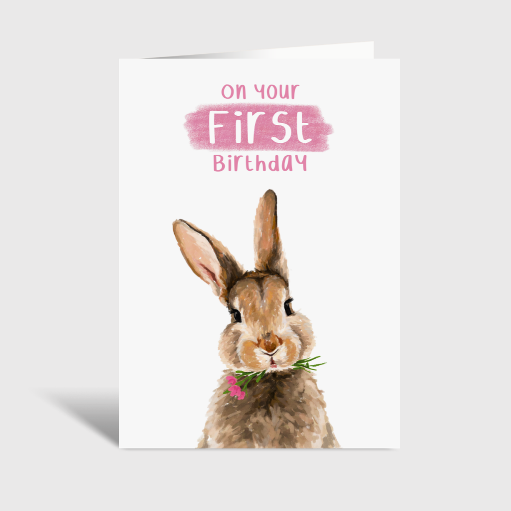 First Birthday Bunny - A6 Card