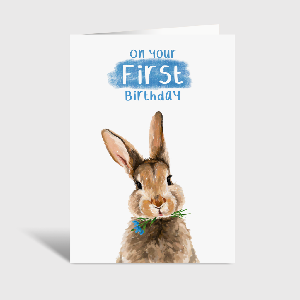 First Birthday Bunny - A6 Card