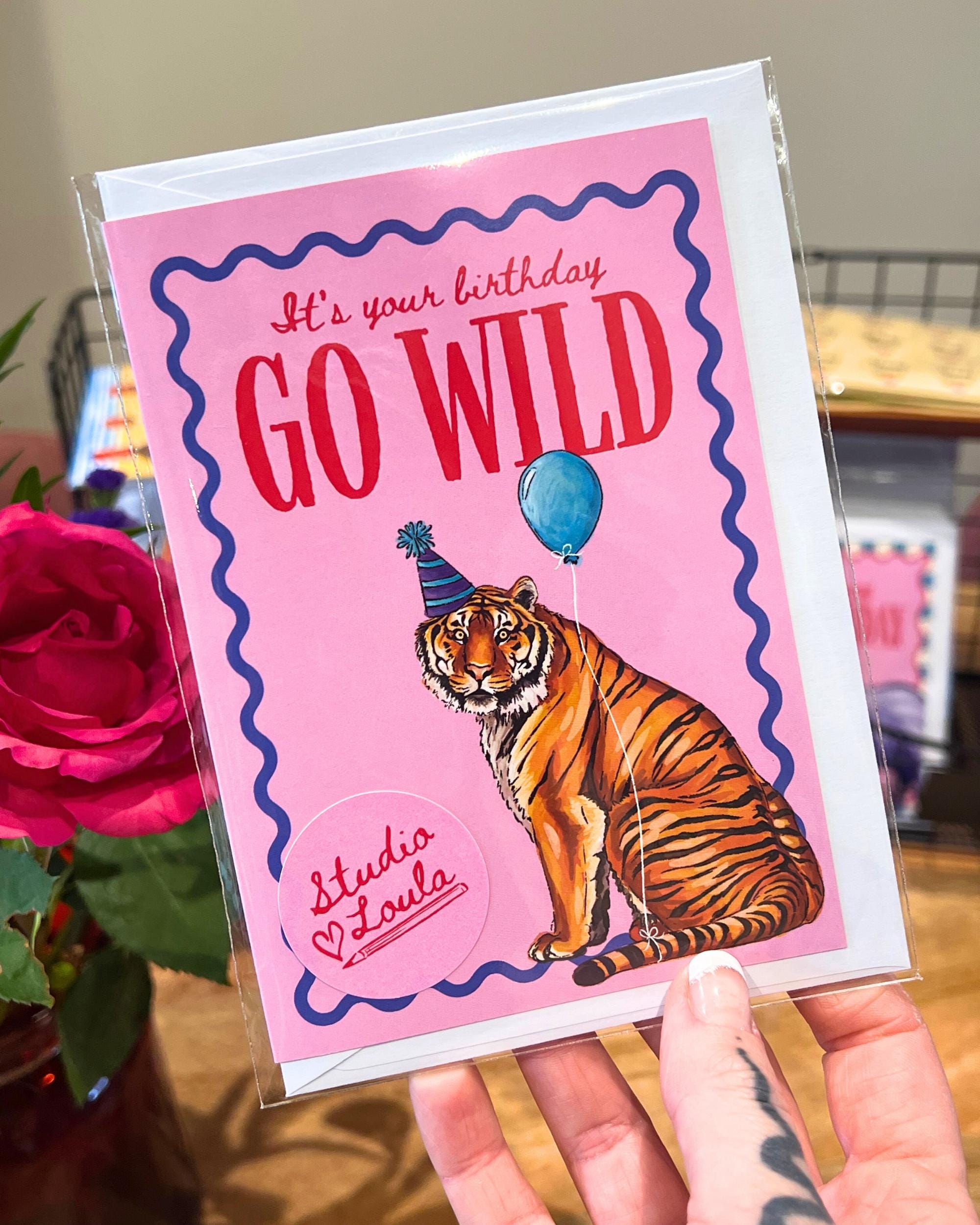 Tiger “Go Wild” Birthday Card