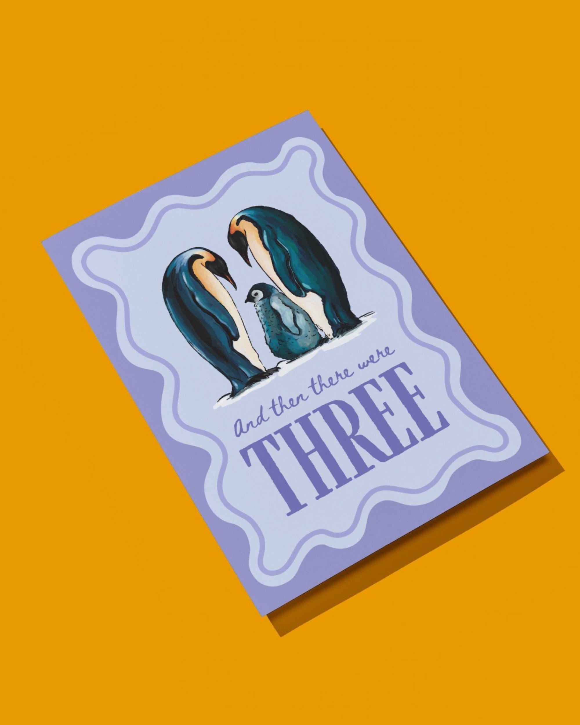 Penguin Family - First Baby Card