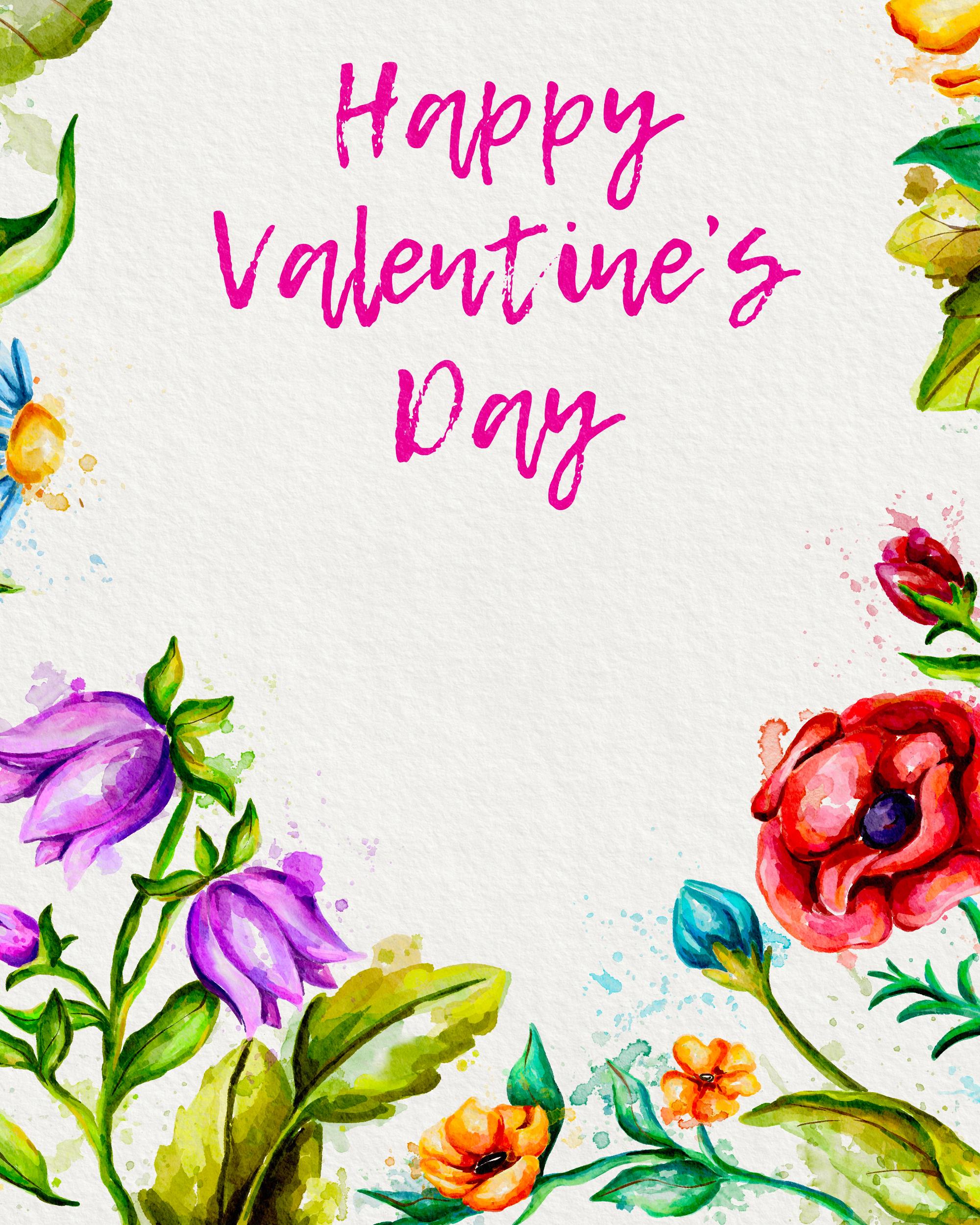Floral Watercolour Valentine’s Card