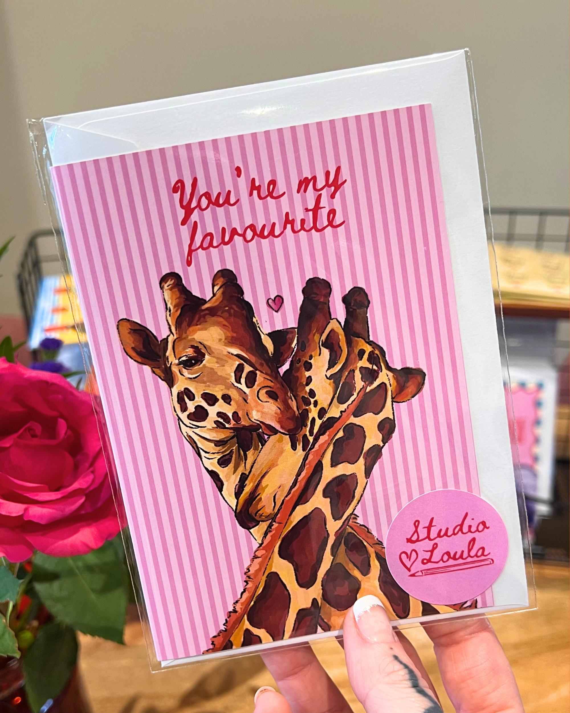 Giraffe Love Card
