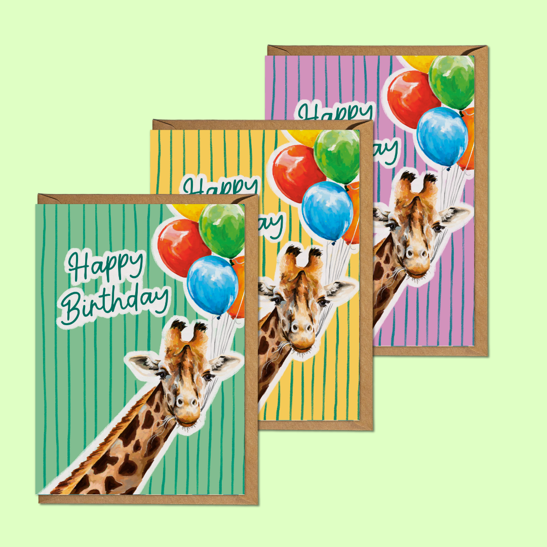 Birthday Giraffe - A6 Card