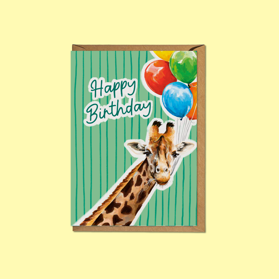 Birthday Giraffe - A6 Card