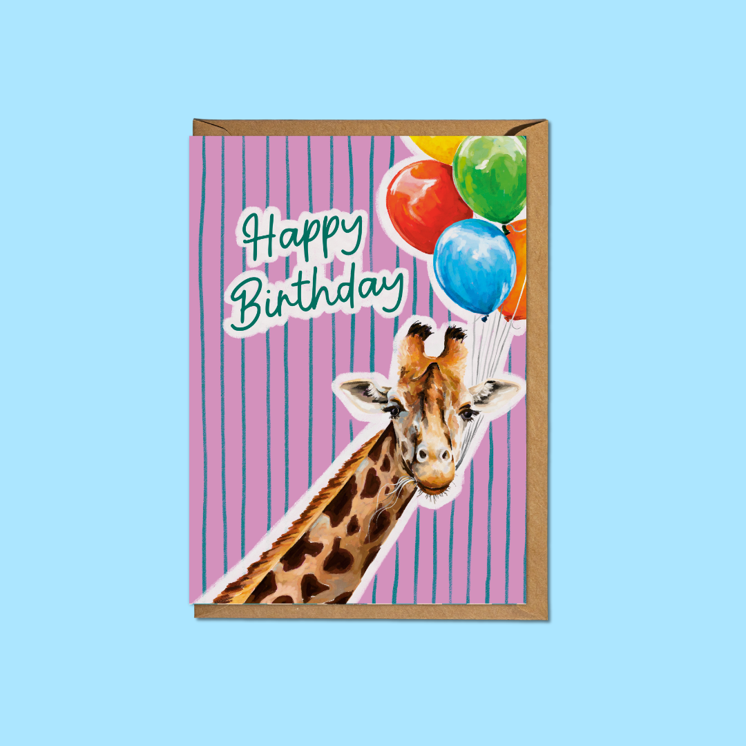 Birthday Giraffe - A6 Card