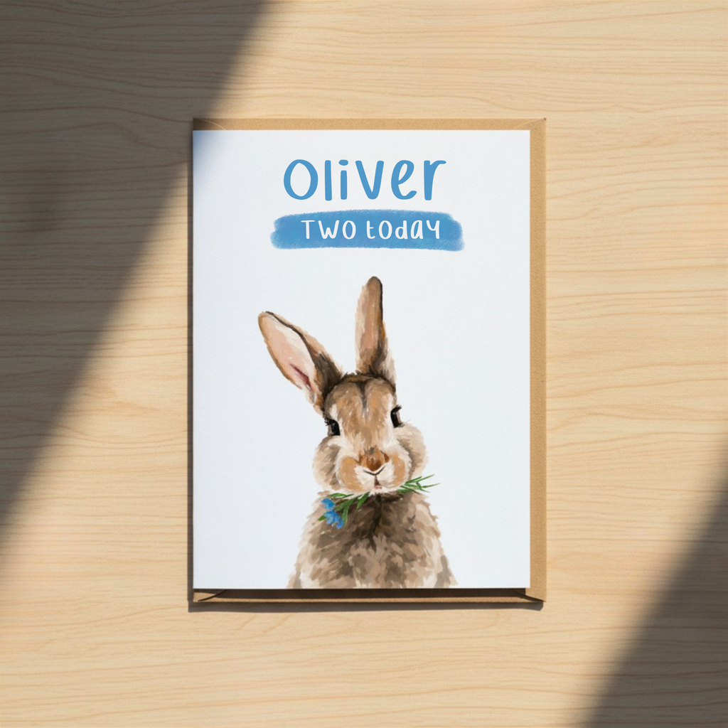 Personalised Bunny Age - A6 Card