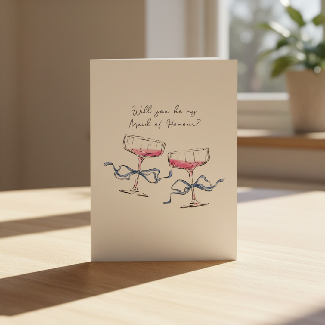 Will You Be My Maid of Honour? - Personalised A6 Card