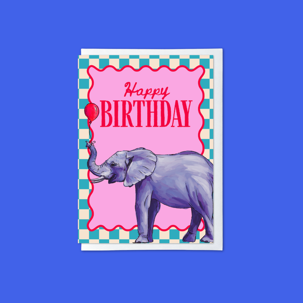 Elephant Birthday - A6 Card