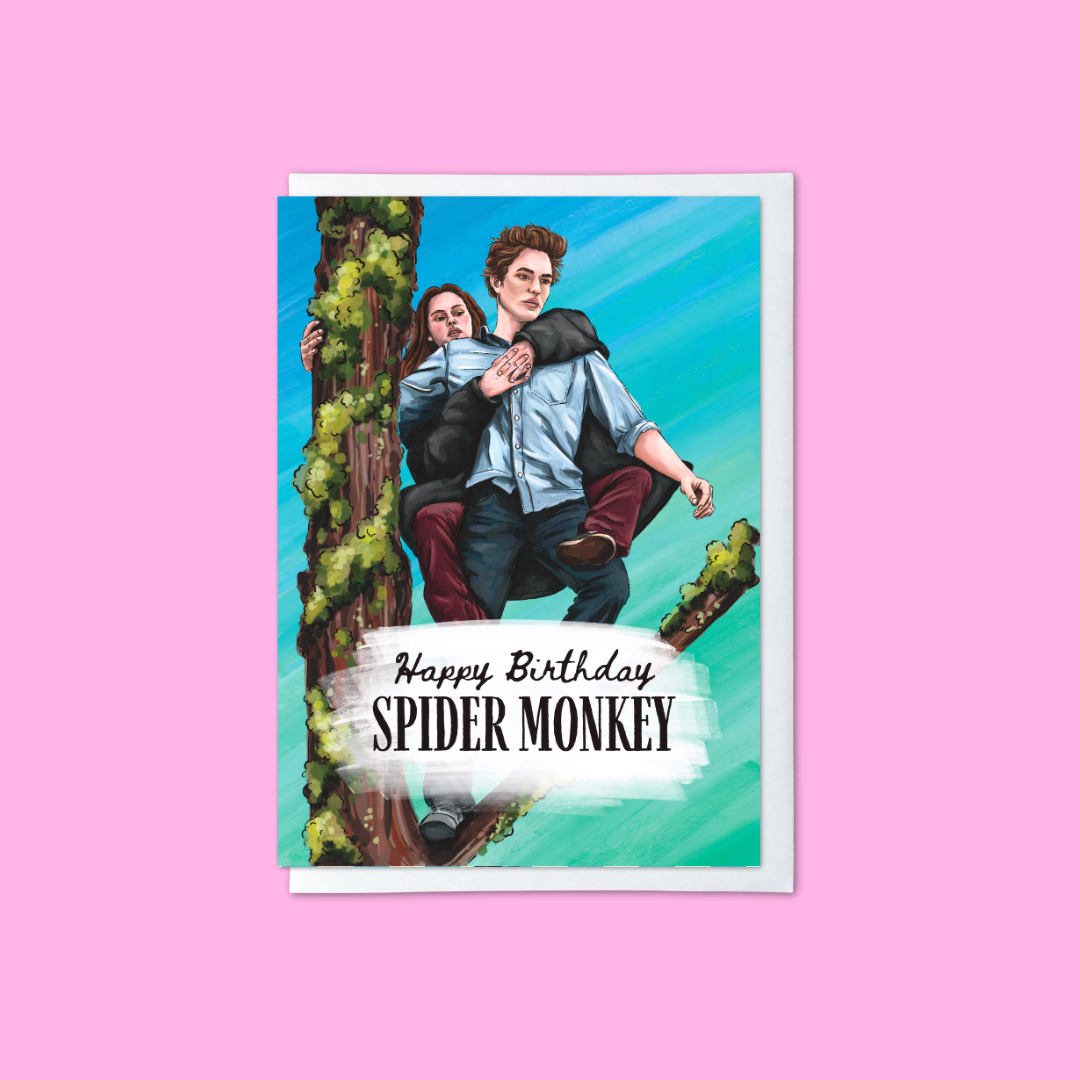 Happy Birthday Spider Monkey - A6 Card