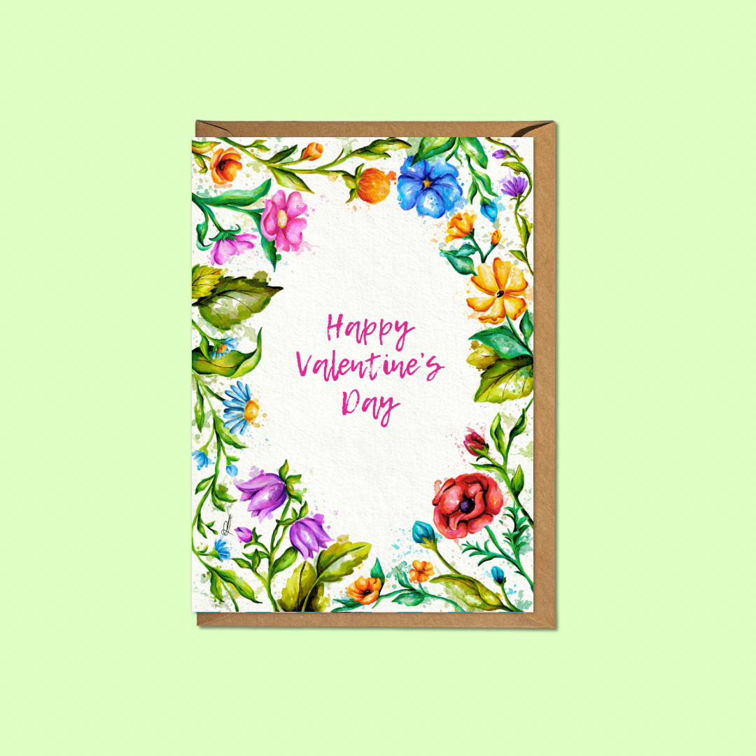 Valentines Wildflowers - A6 Card