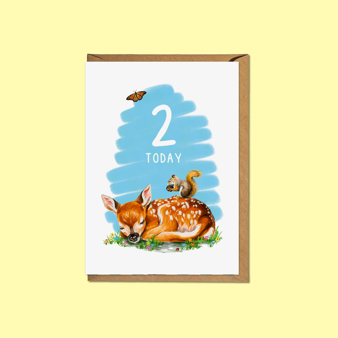 Personalised Deer Age - A6 Card