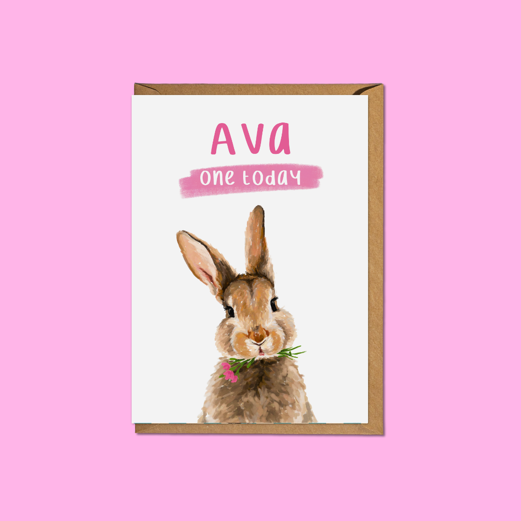 Personalised Bunny Age - A6 Card