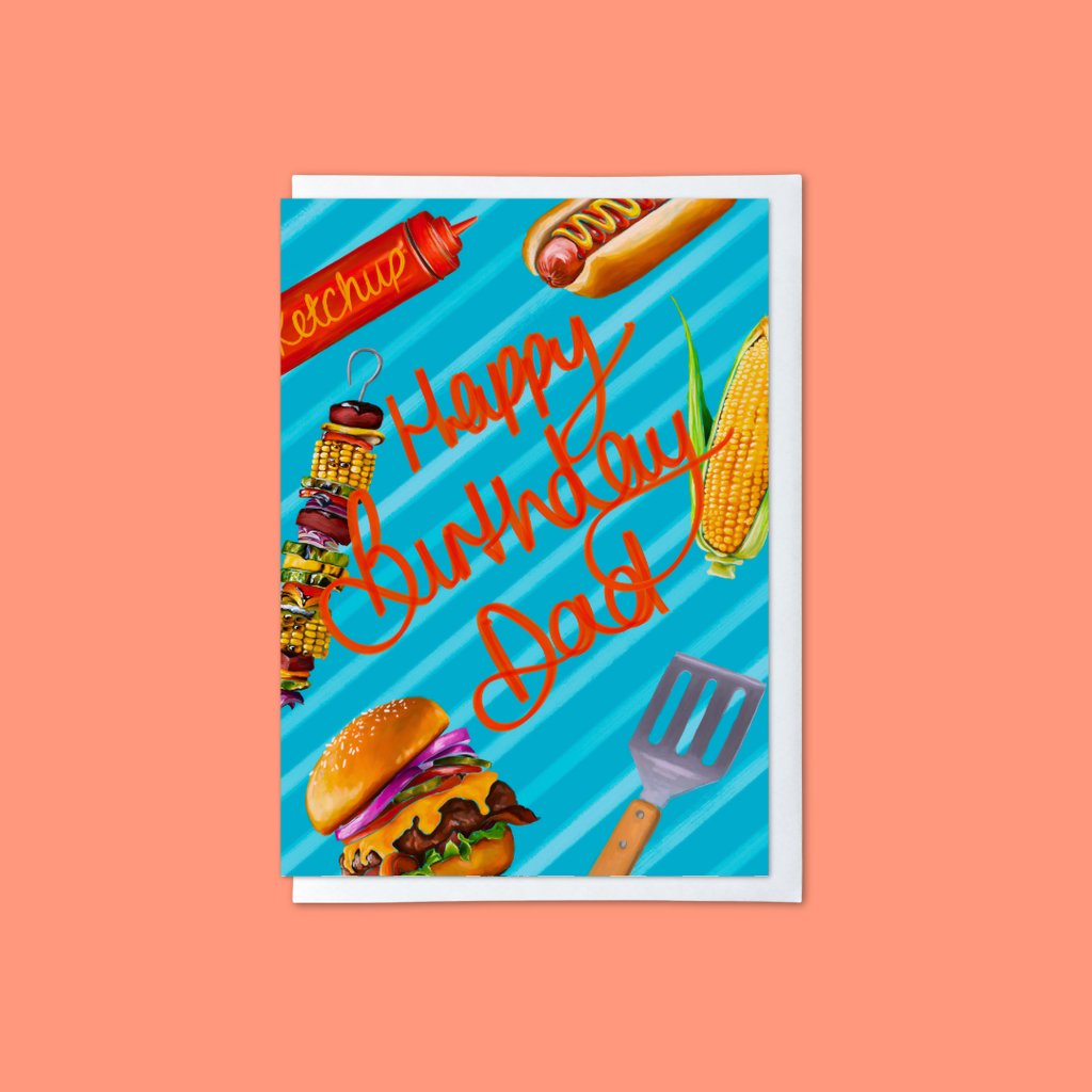 BBQ Dad Birthday - A6 Card