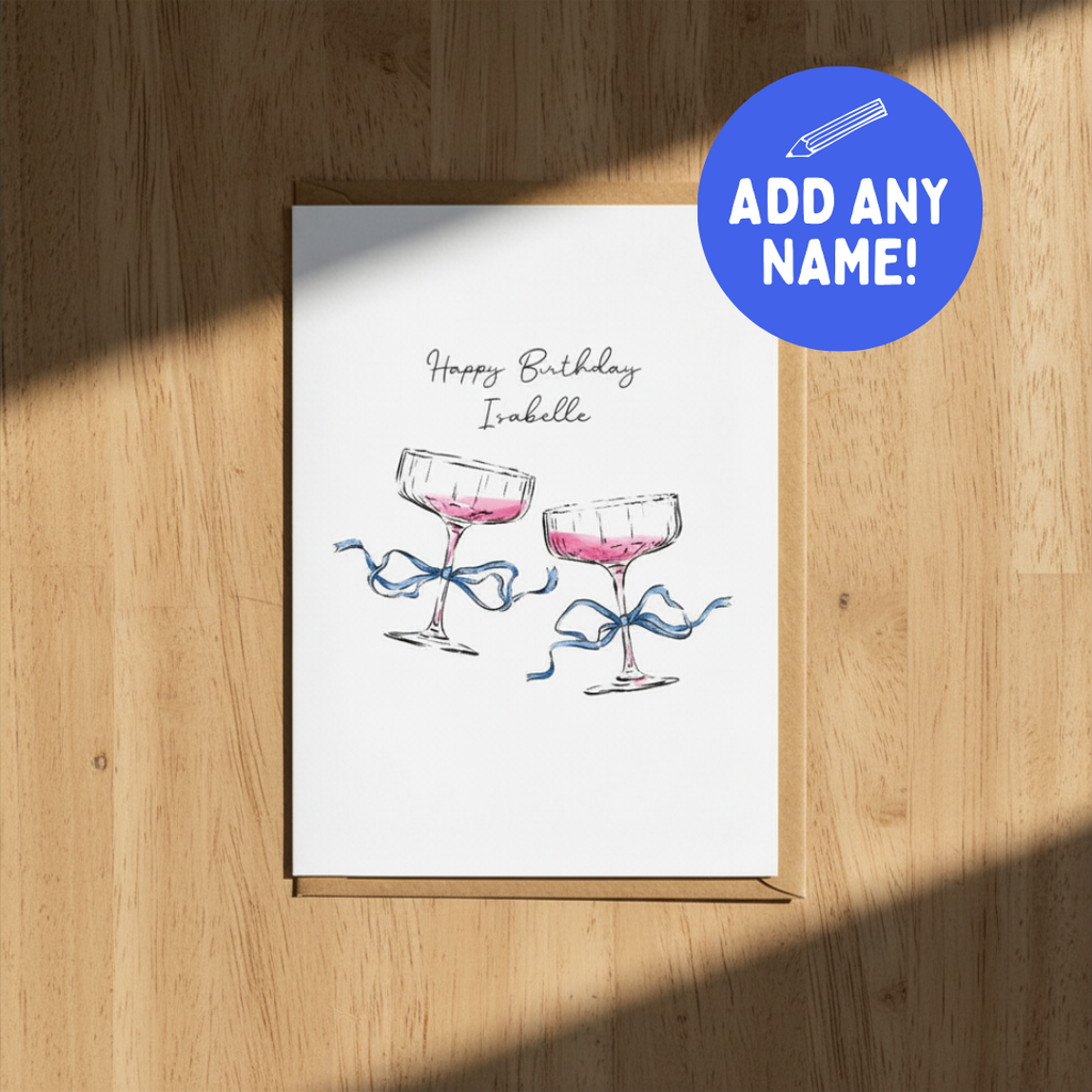 Birthday Cocktails - Personalised A6 Card