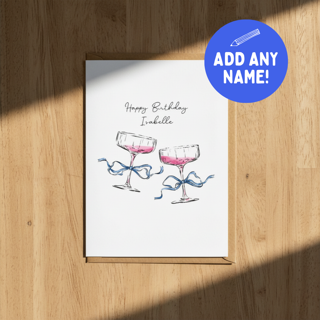 Birthday Cocktails - Personalised A6 Card