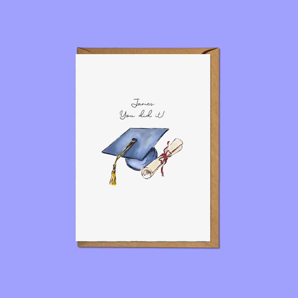 Graduation “You Did It!” - Personalised A6 Card