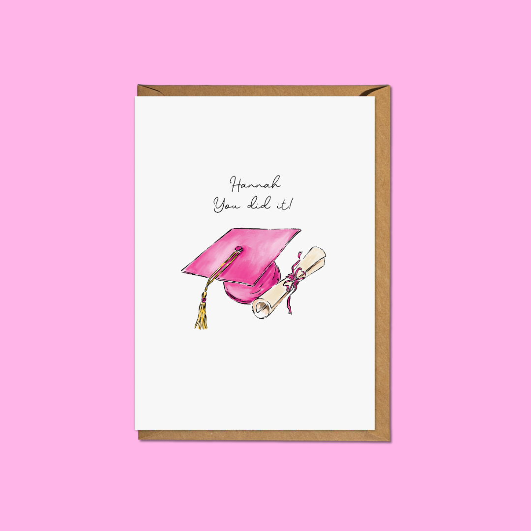 Graduation “You Did It!” - Personalised A6 Card