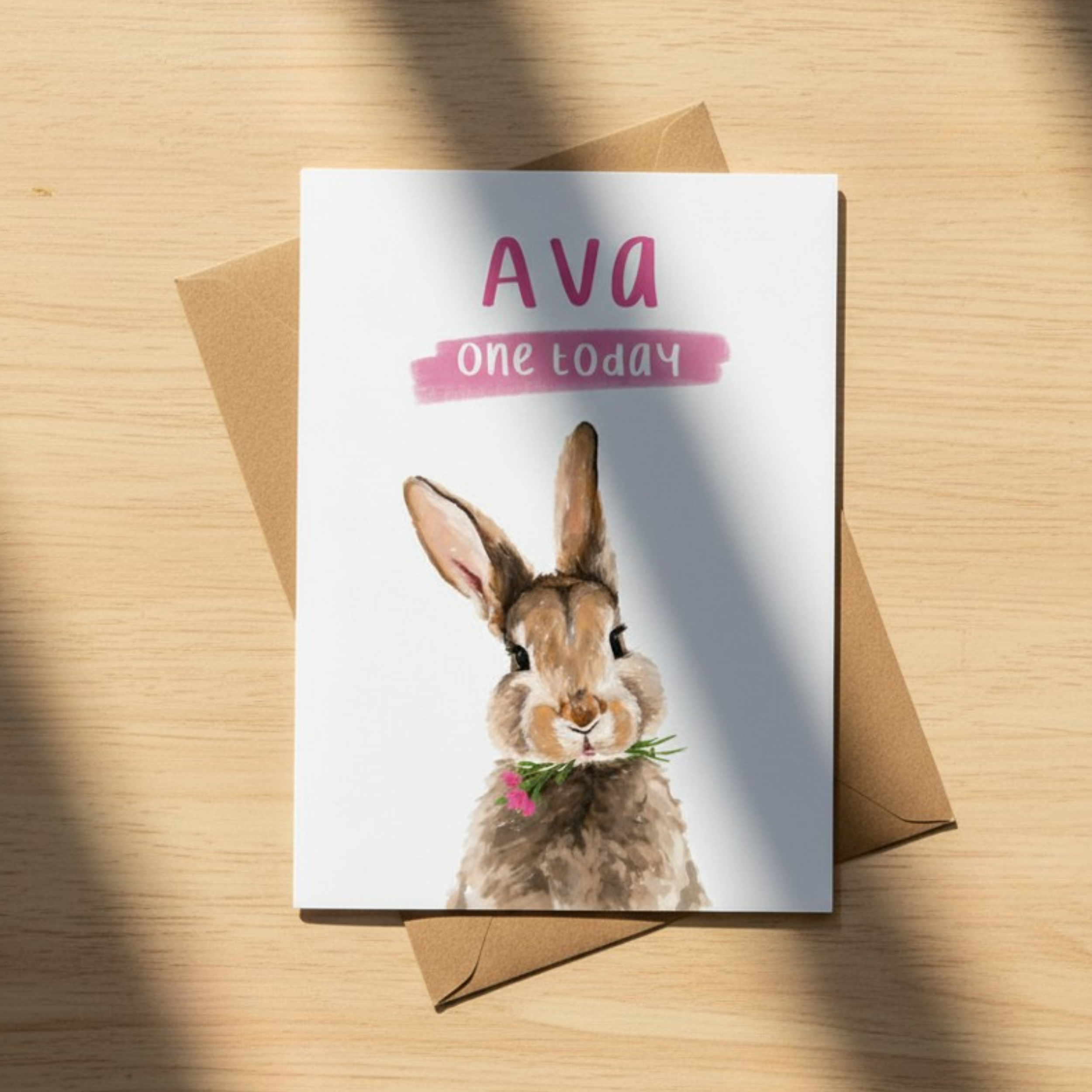 Personalised Bunny Age - A6 Card