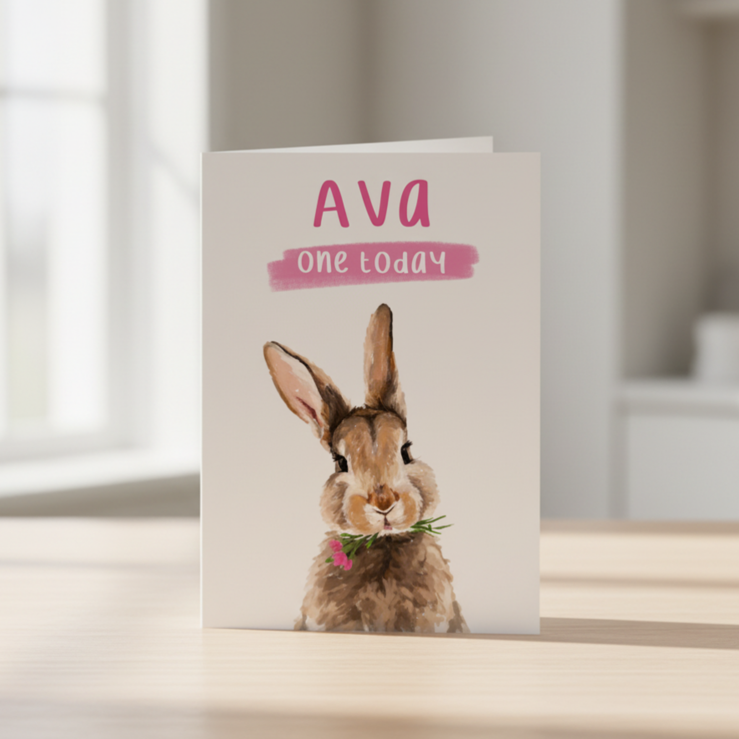 Personalised Bunny Age - A6 Card