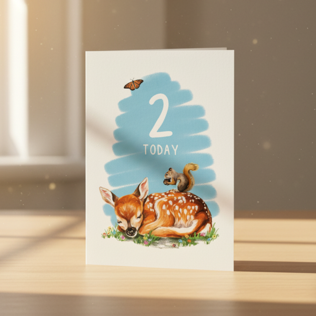 Personalised Deer Age - A6 Card