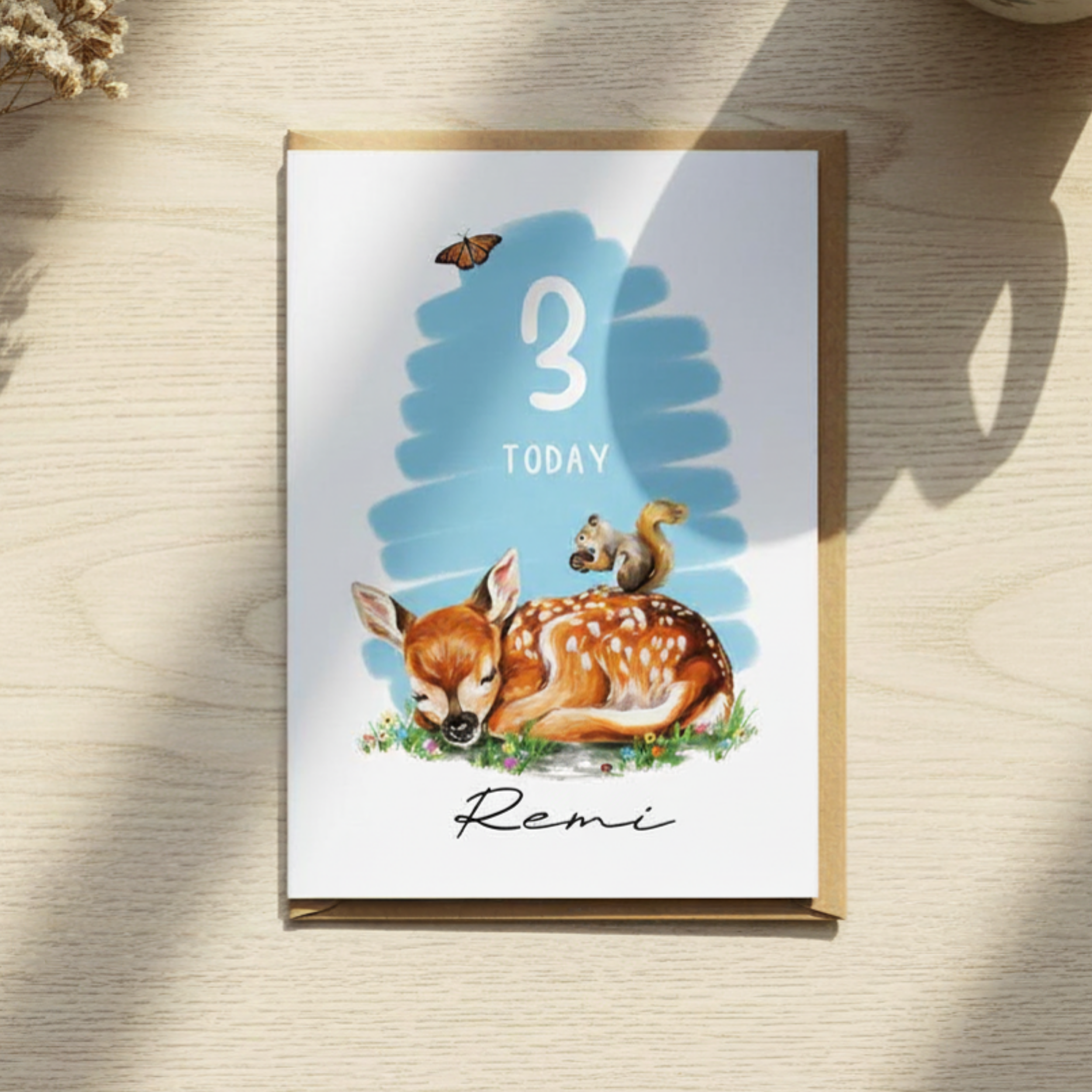Personalised Deer Age - A6 Card
