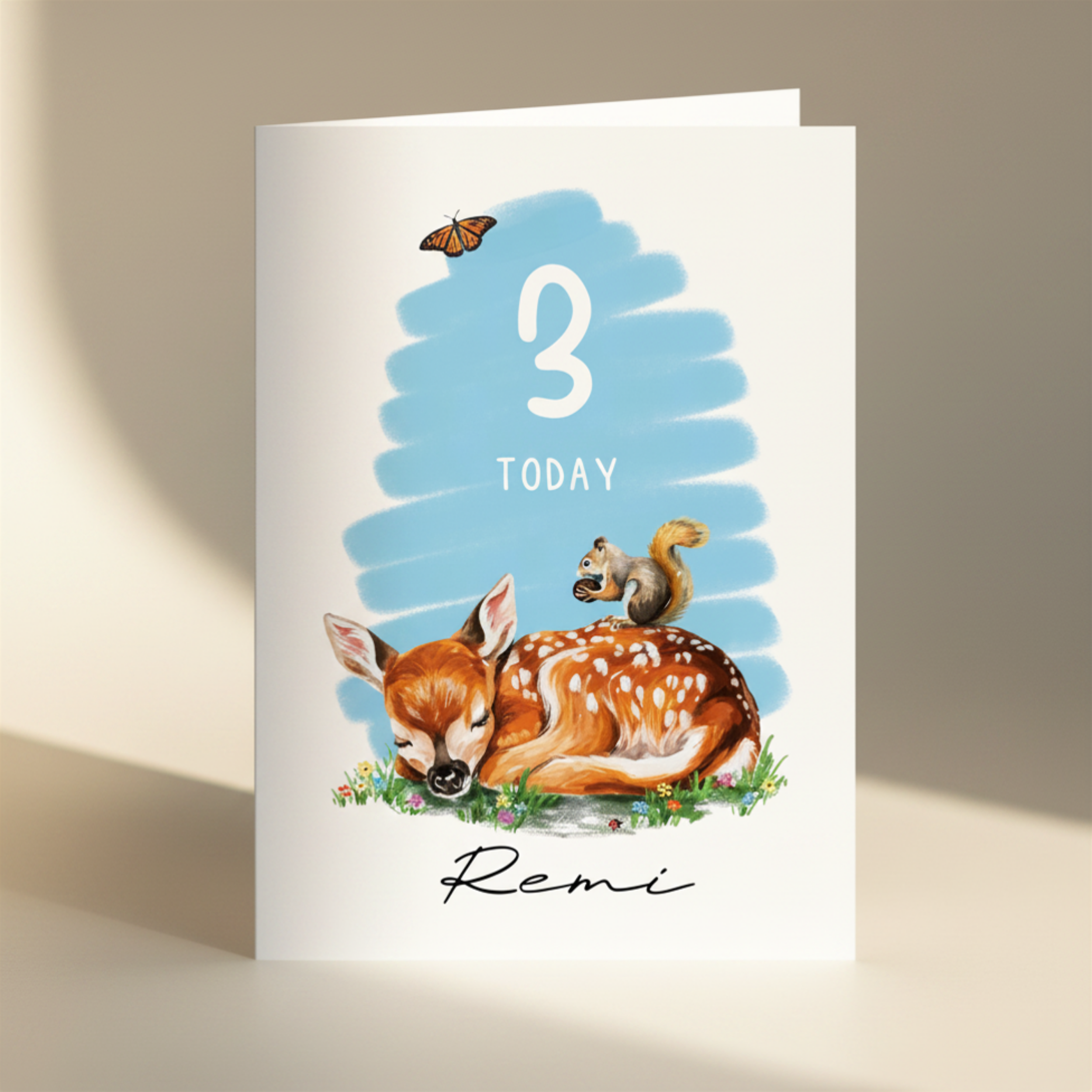 Personalised Deer Age - A6 Card