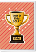 Worst Dad Jokes trophy Father’s Day card