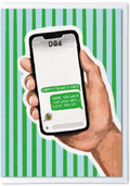 Illustrated Father’s Day card with funny dad thumbs up reply