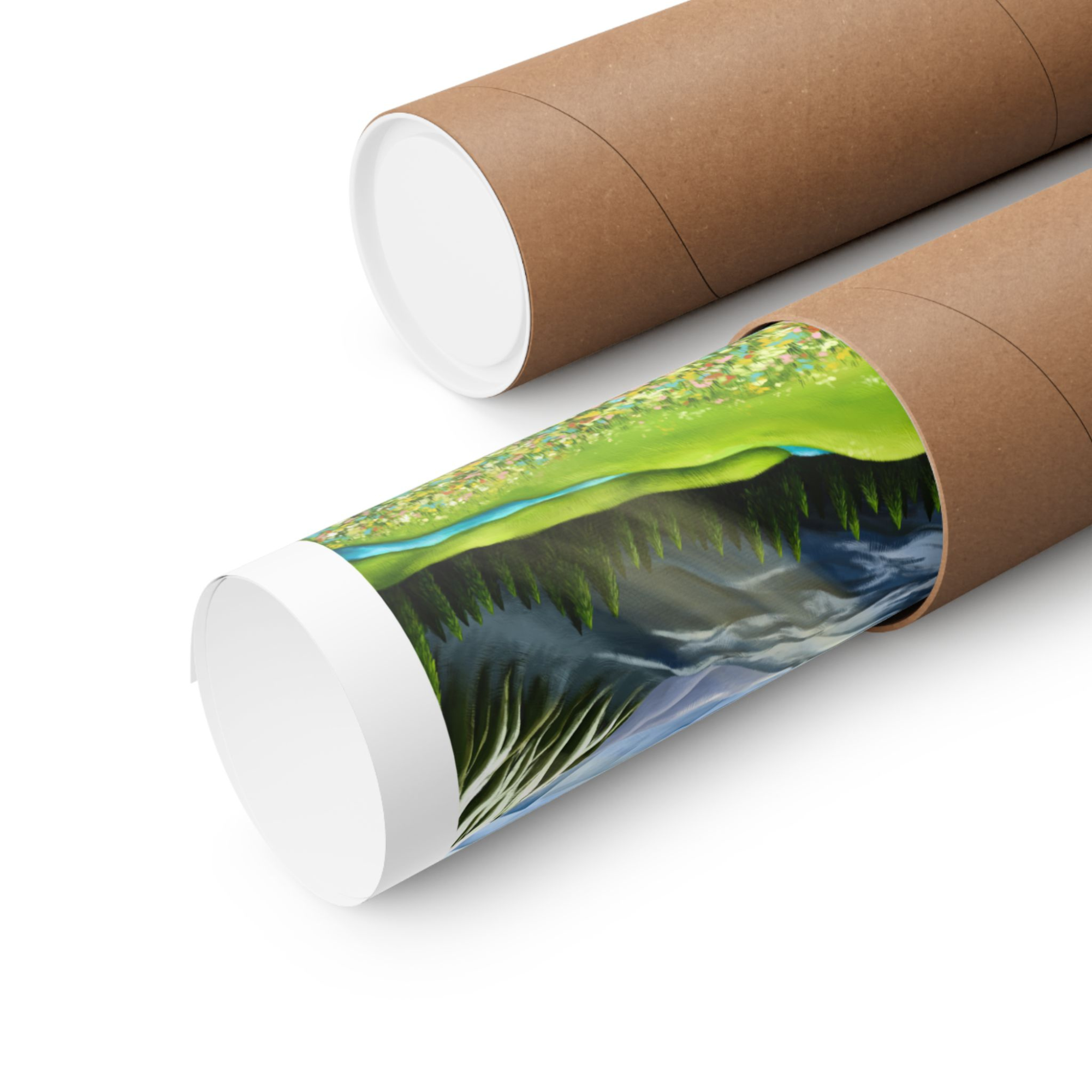 packaging example of a rolled art print in a cardboard tube