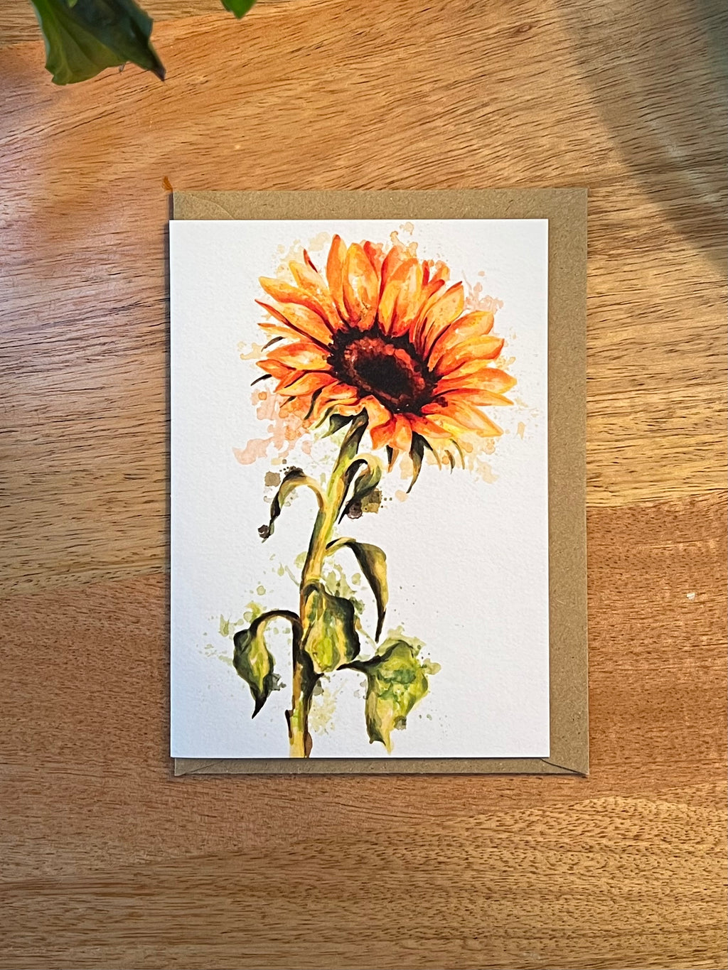 Watercolour Sunflower - A6 Card