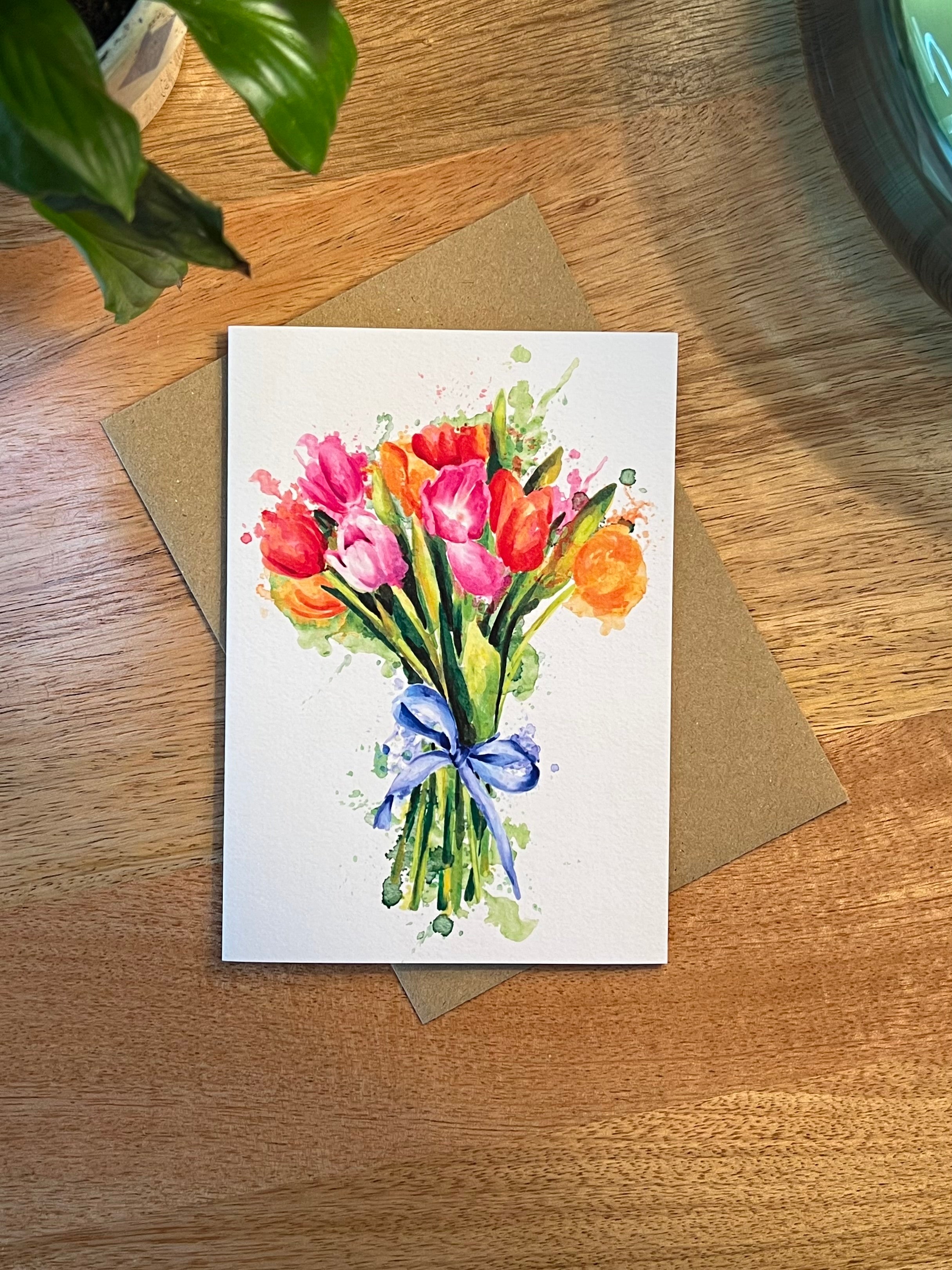 Watercolour Tulips Card