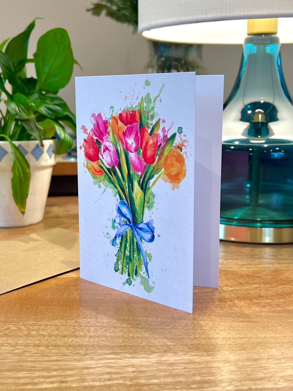 Watercolour Tulips - A6 Card