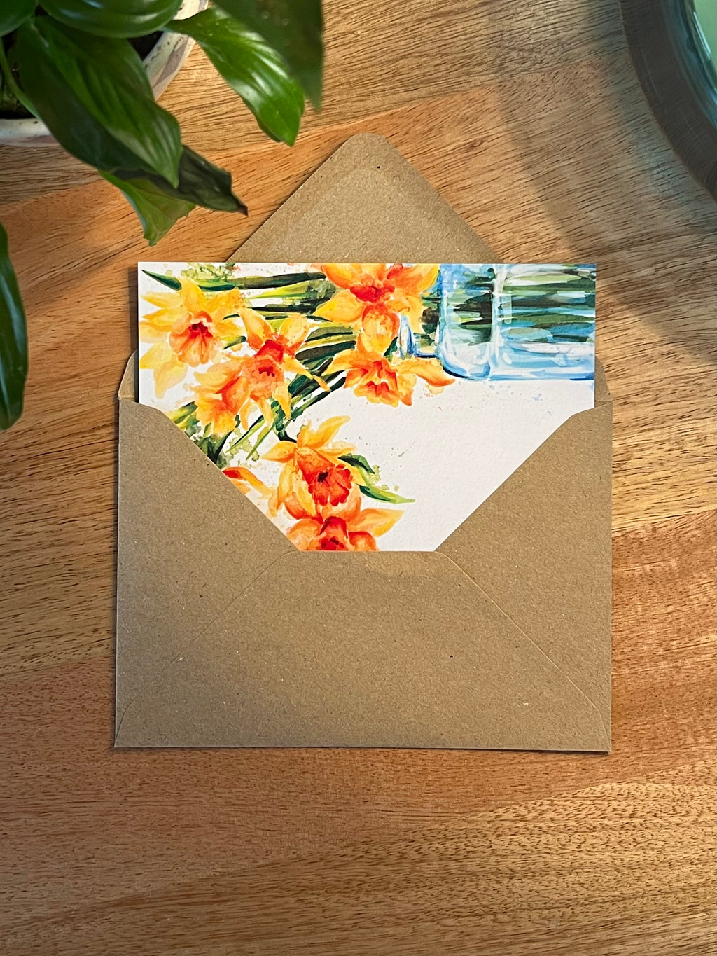 Watercolour Daffodils - A6 Card
