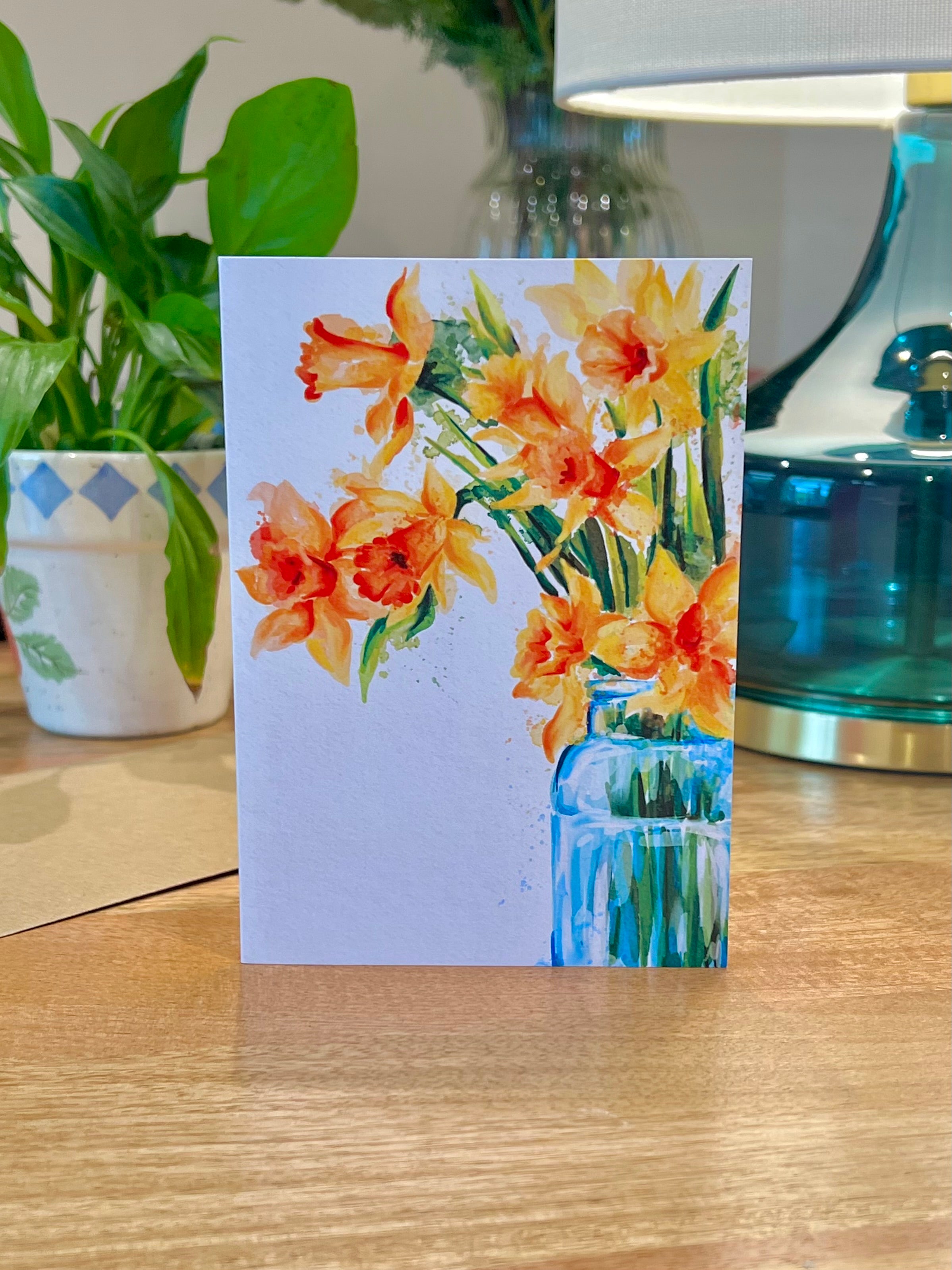 Watercolour Daffodils - A6 Card