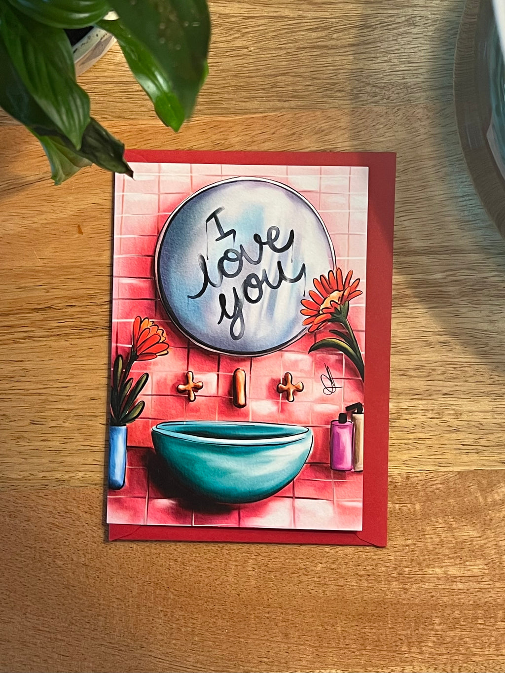 I Love You Mirror Message - A6 Card