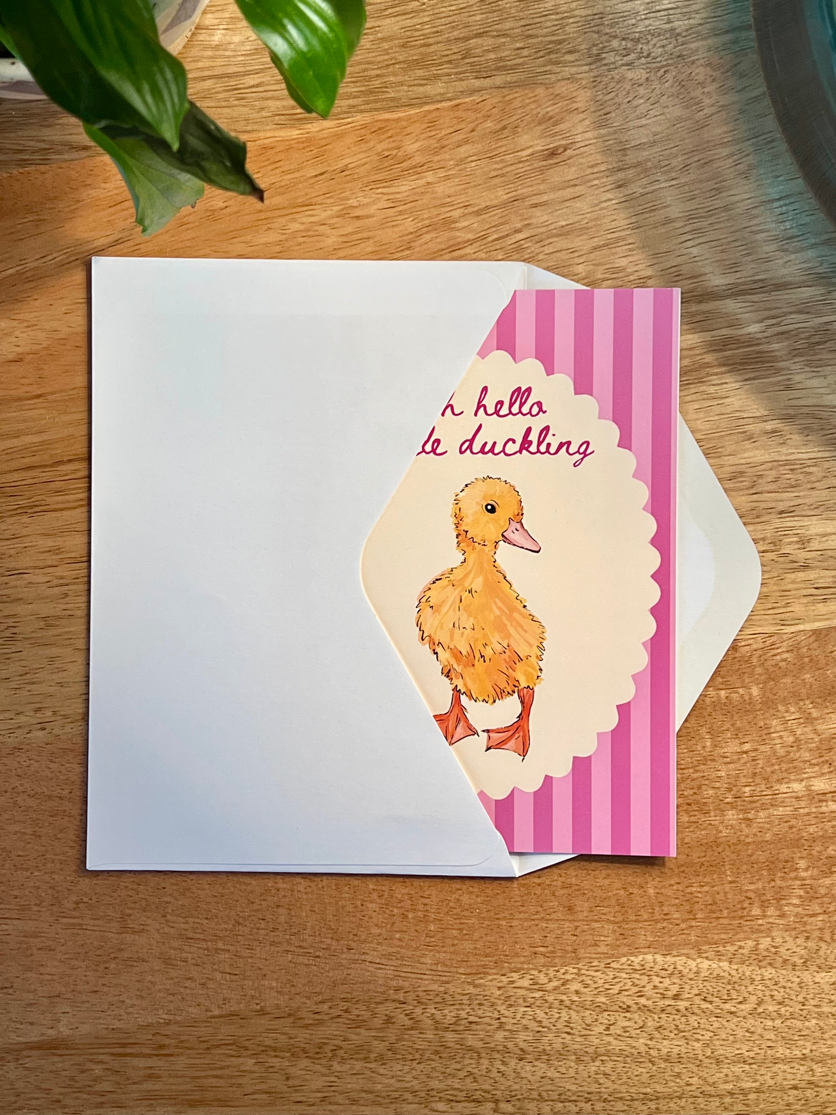 Pink Baby Duckling - A6 Card