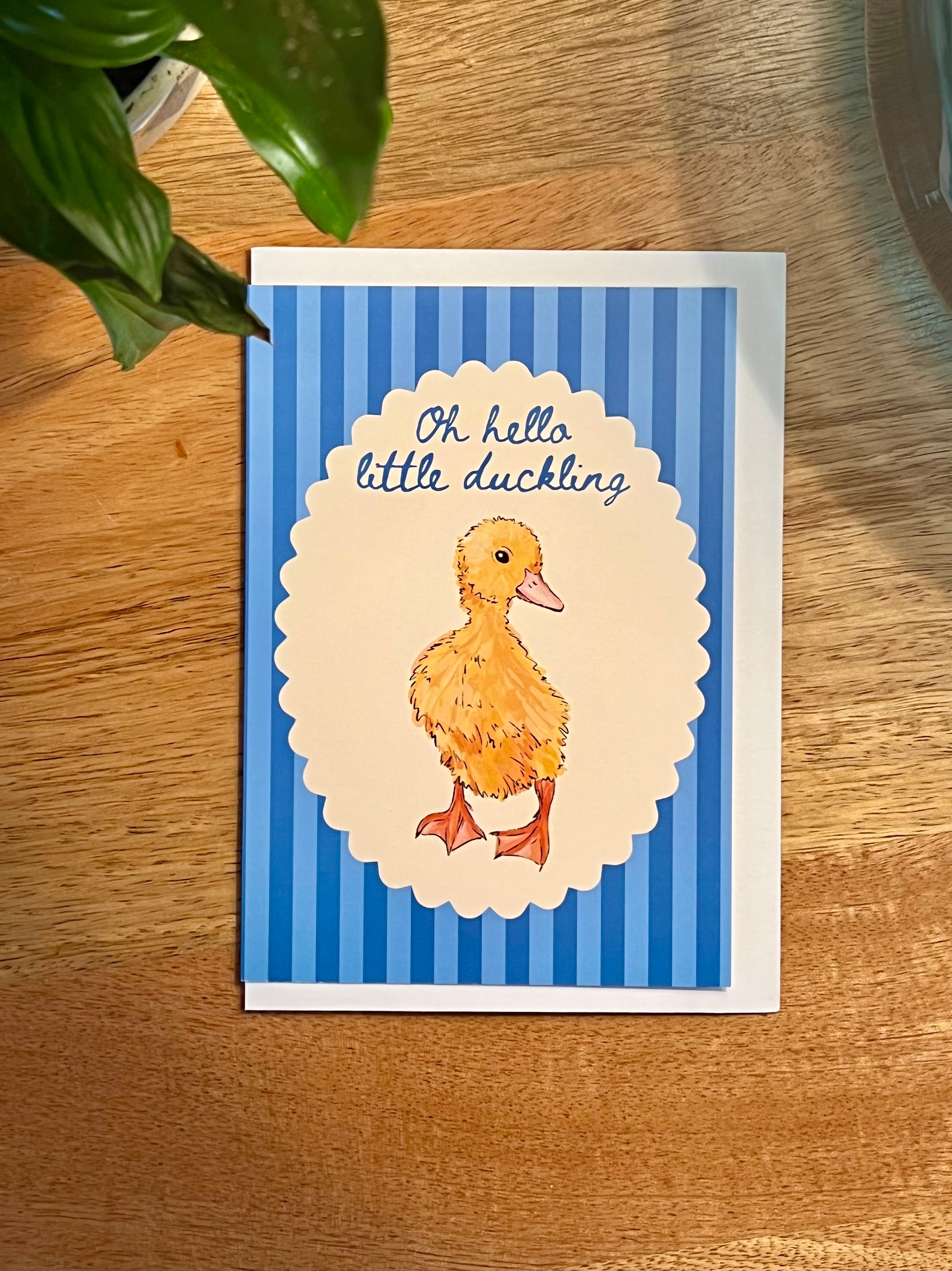 Oh Hello Little Duckling - Baby Boy Card