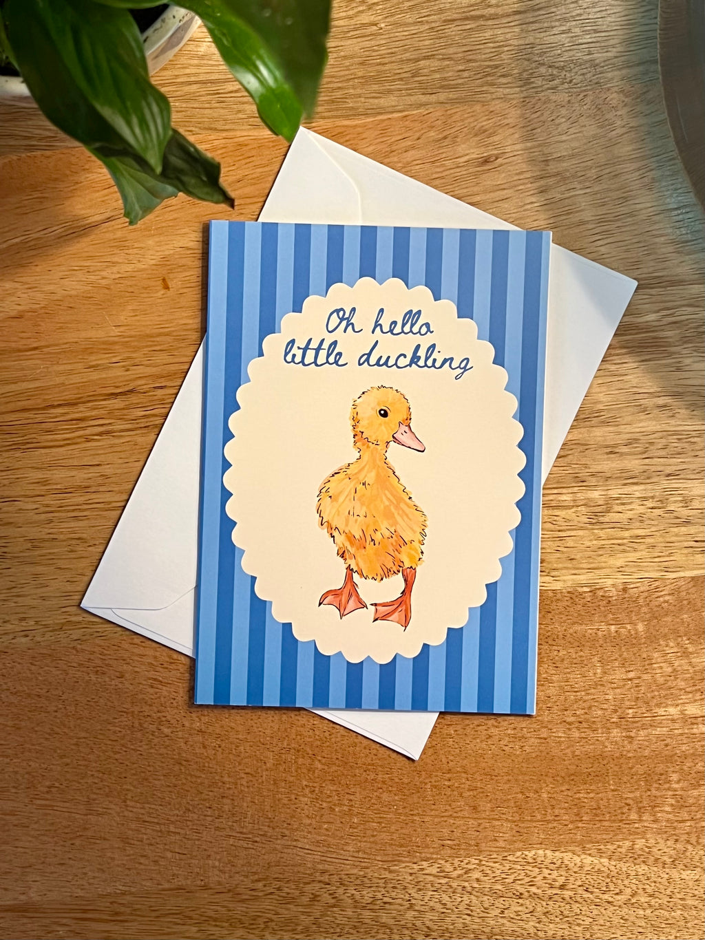 Blue Baby Duckling - A6 Card