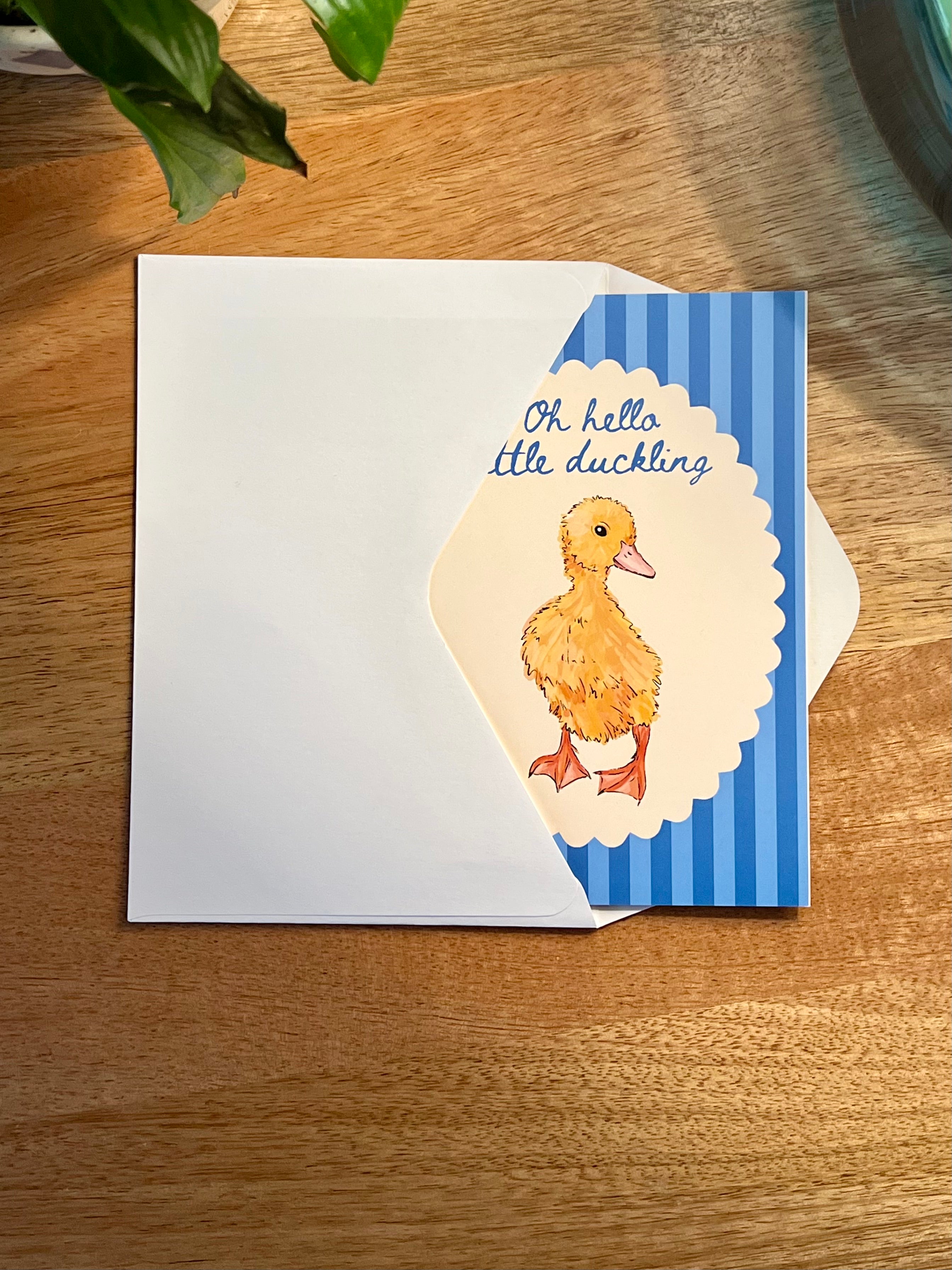 Blue Baby Duckling - A6 Card