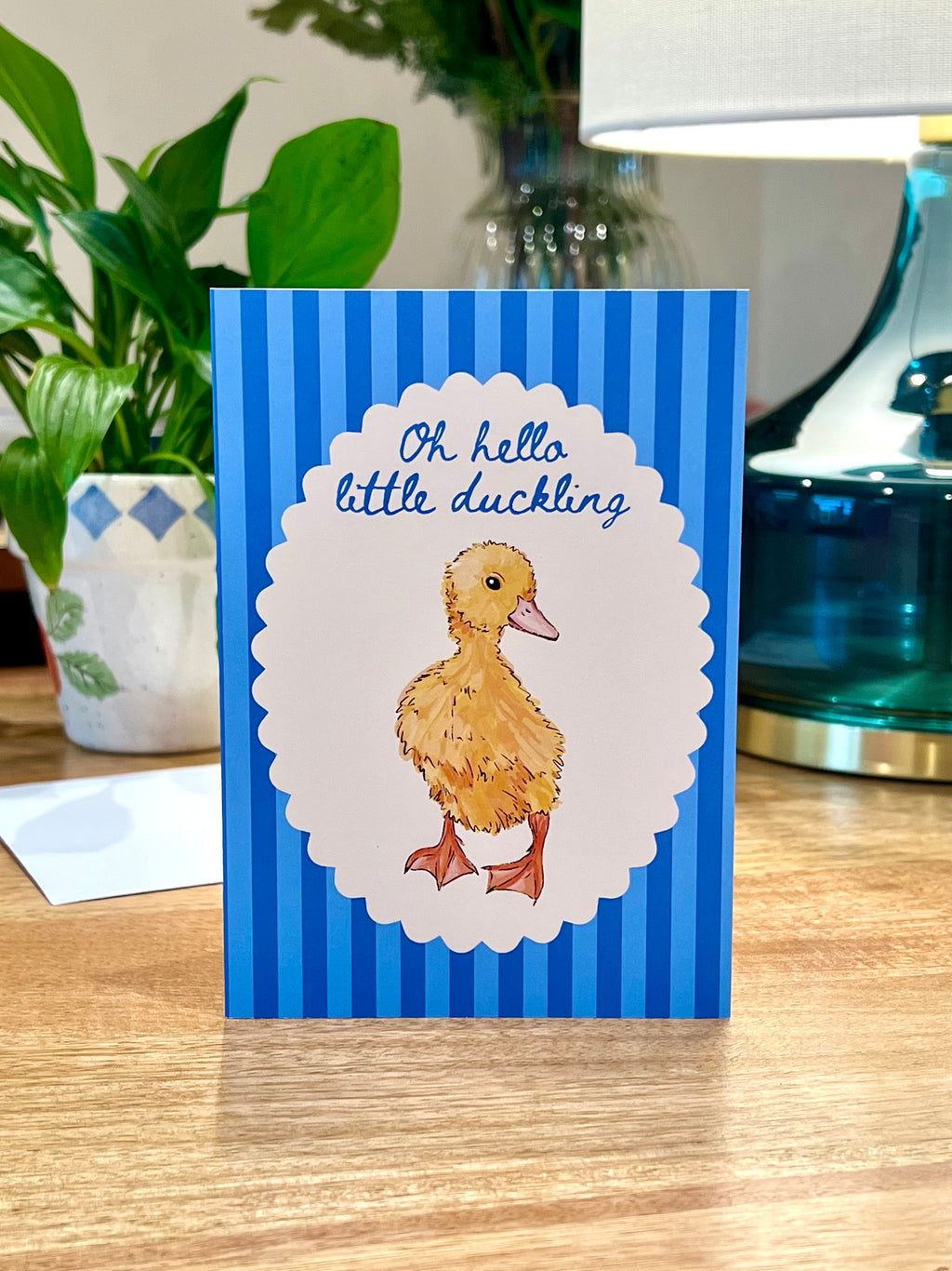 Blue Baby Duckling - A6 Card