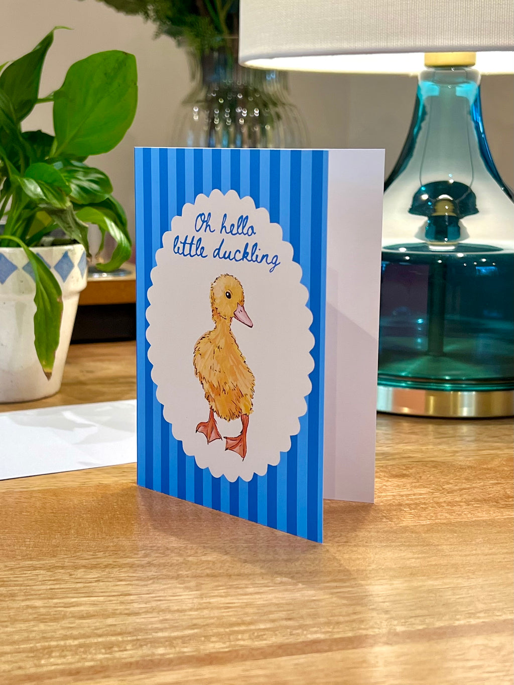 Blue Baby Duckling - A6 Card
