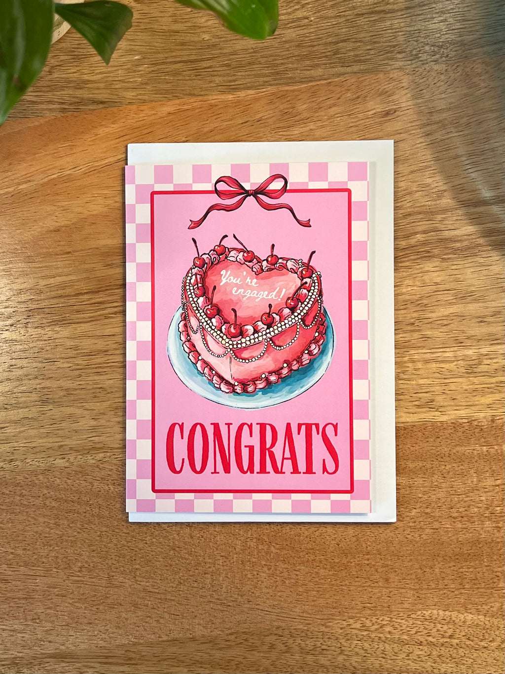 Engagement Heart Cake - A6 Card