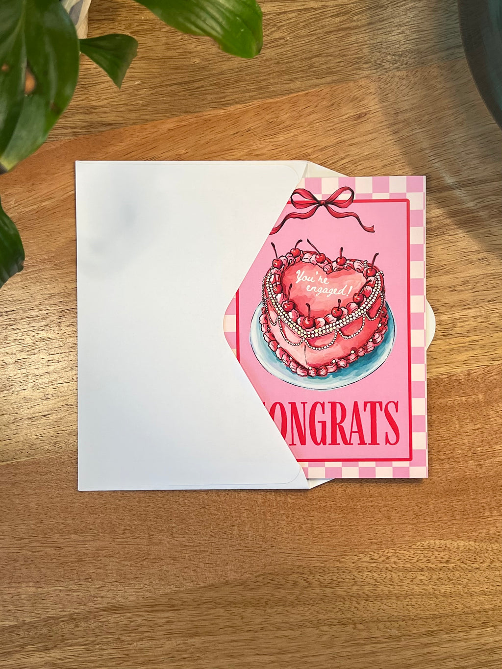Engagement Heart Cake - A6 Card