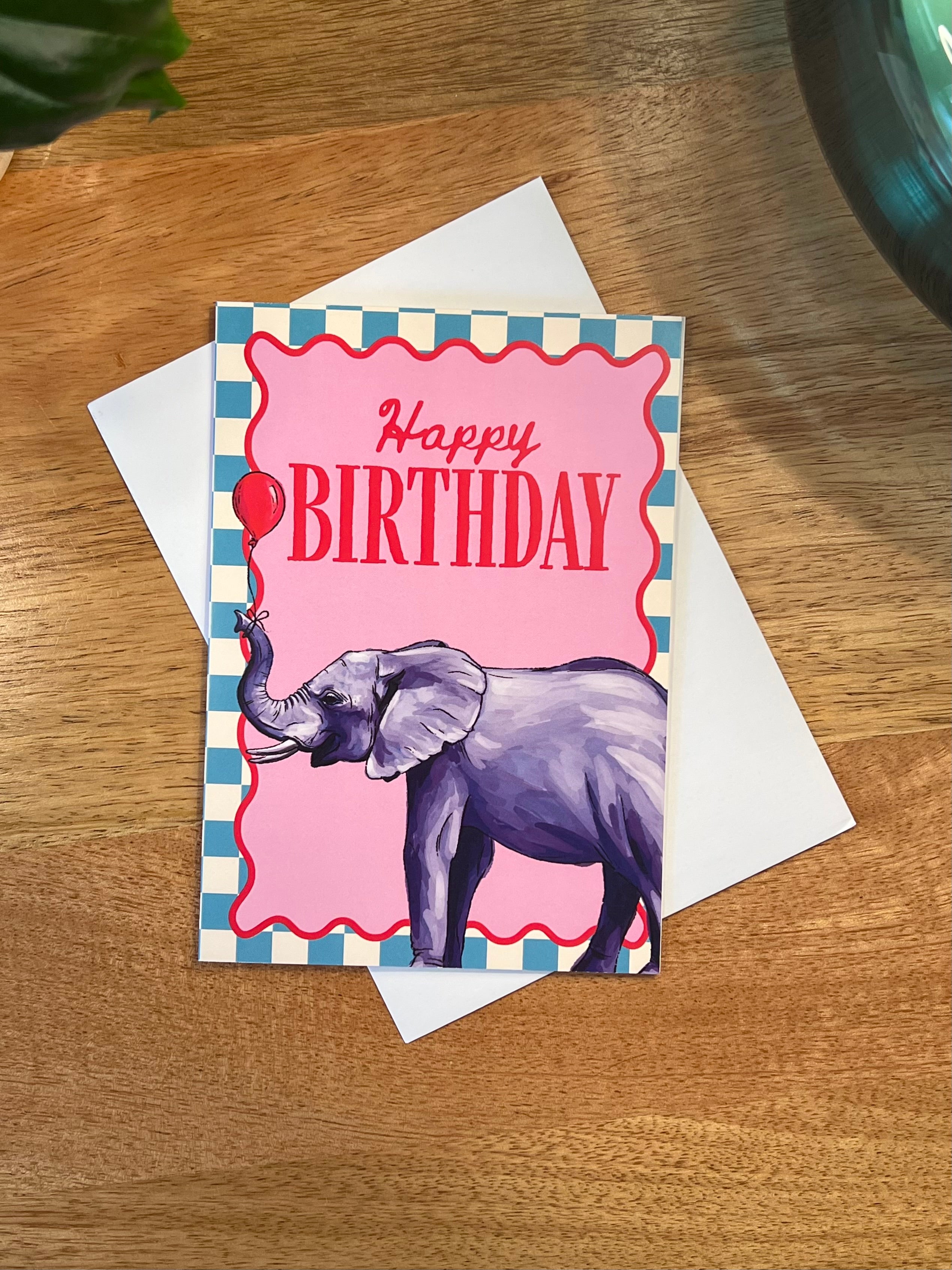 Elephant Birthday - A6 Card