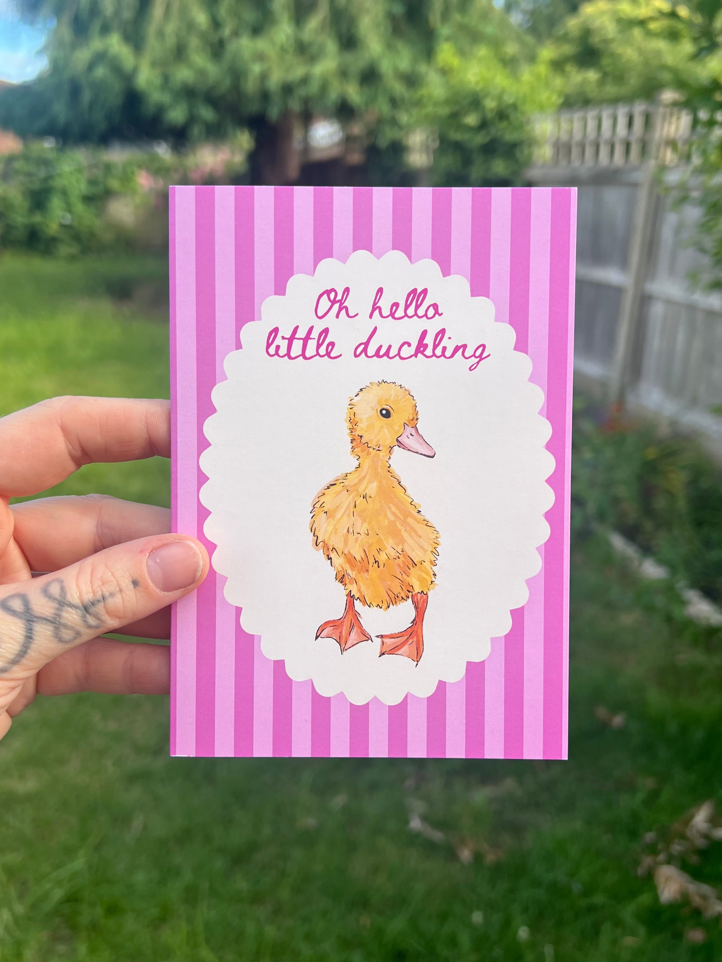 Pink Baby Duckling - A6 Card