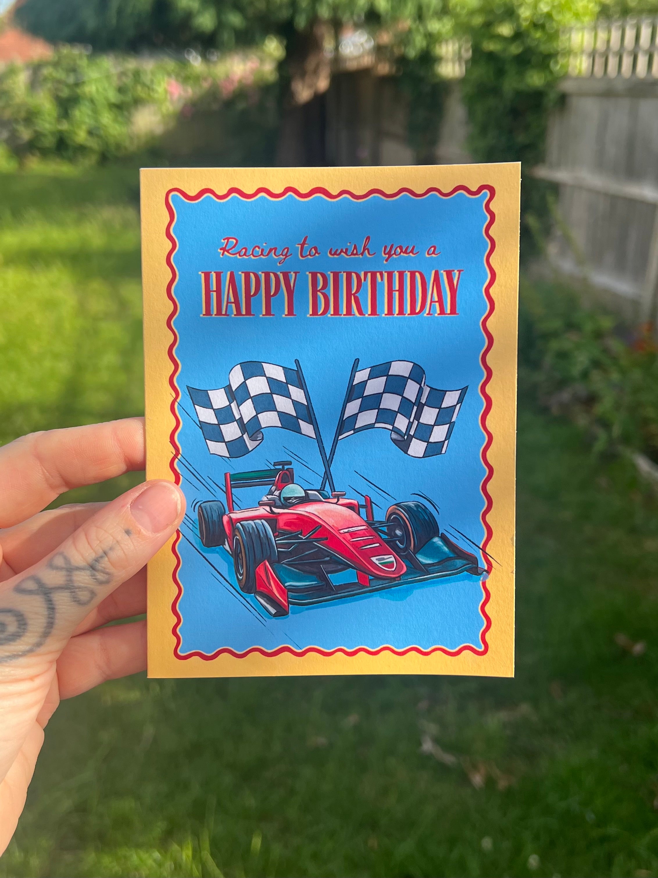 Race Car Birthday Card