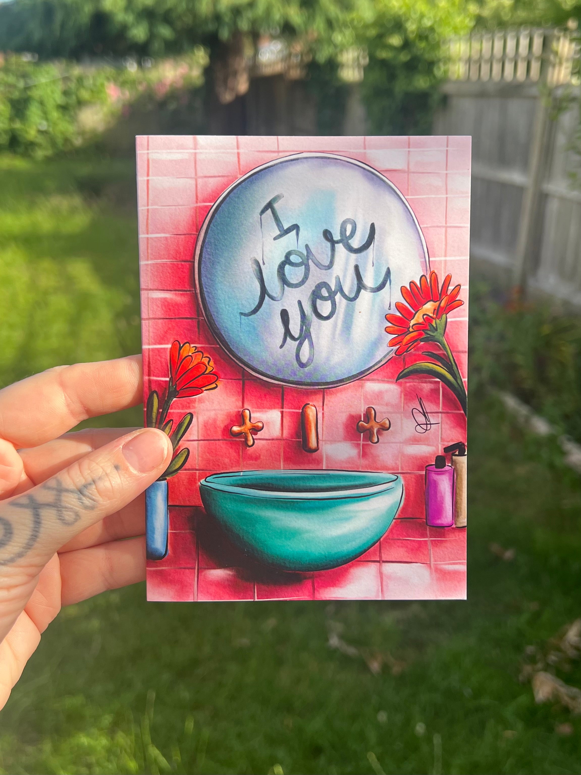 I Love You Mirror Message - A6 Card