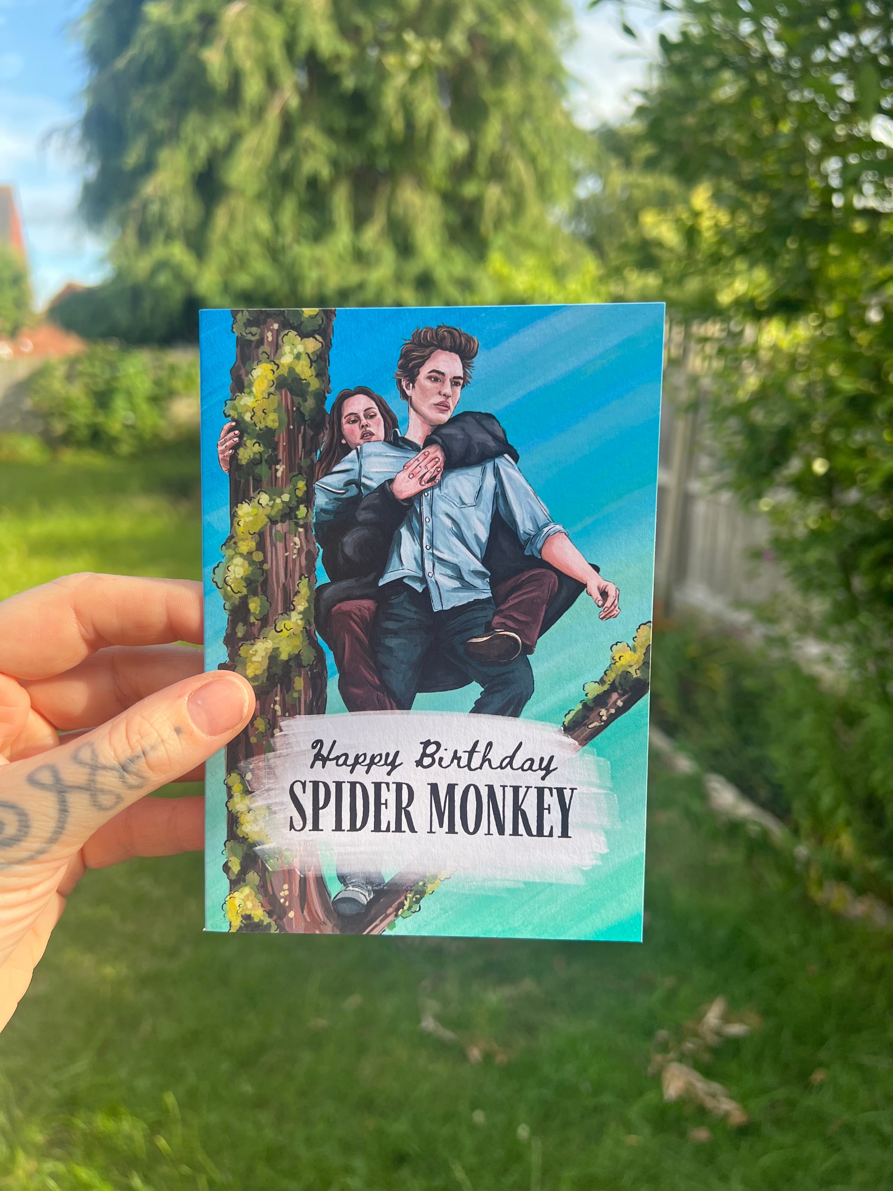 Happy Birthday Spider Monkey - A6 Card