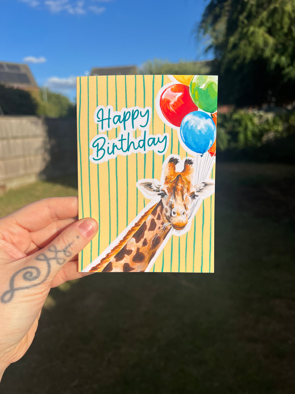 Birthday Giraffe - A6 Card